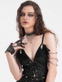 Black Gothic Punk Synthetic Leather Claw Party Finger Gloves for Women