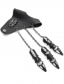 Black Gothic Punk Synthetic Leather Claw Party Finger Gloves for Women