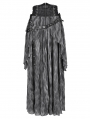 Grey Gothic Irregular Ruffle Flowy High Waist Maxi Skirt