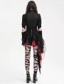 Black and Red Gothic Punk Mesh Splicing Pleated Mini Skirt