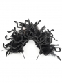 Black Gothic Gorgeous Serpent Rose Feather Party Headband