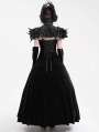 Black Vintage Gothic Tassels Feather Trim Short Cape for Women