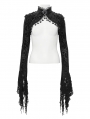 Black Gothic Retro Lace Embossed Velvet Shrug Cape for Women