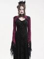 Retro Gothic Lace Embossed Velvet Shrug Cape for Women