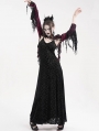 Retro Gothic Lace Embossed Velvet Shrug Cape for Women