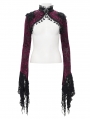 Retro Gothic Lace Embossed Velvet Shrug Cape for Women