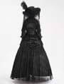 Black Gothic Gorgeous Flower Tassled Embroidered Lace Maxi Skirt