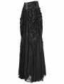 Black Gothic Gorgeous Flower Tassled Embroidered Lace Maxi Skirt