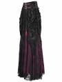 Black and Red Gothic Gorgeous Flower Tassled Embroidered Lace Maxi Skirt