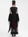 Black and Red Gorgeous Gothic Drawstring Layered Lace Party Skirt