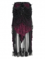 Black and Red Gorgeous Gothic Drawstring Layered Lace Party Skirt