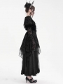 Black Gothic Retro Sexy Ruffled Lace Flared Sleeve Long Party Dress