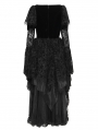 Black Gothic Retro Sexy Ruffled Lace Flared Sleeve Long Party Dress