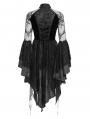 Black Vintage Gothic Cheongsam Collar Lace Irregular Short Party Dress