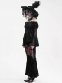 Black Gothic Vintage Sexy Off-the-Shoulder Velvet Top for Women