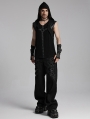 Black Gothic Punk Street Metal Personalized Wide Leg Pants for Men