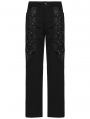 Black Gothic Punk Street Metal Personalized Wide Leg Pants for Men