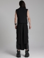 Black Gothic Cyberpunk Wide Leg Cropped Pants for Men