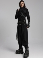 Black Gothic Dark Punk Drop Crotch Loose Pants for Men