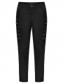 Black Gothic Punk Visual Eyelet Decor Street Pants for Men