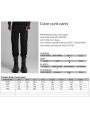 Black Gothic Cyber Punk Style Patch Fitted Pants for Men