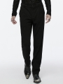 Black Gothic Retro 3D Buckle Minimalist Trousers for Men