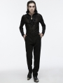 Black Gothic Retro 3D Buckle Minimalist Trousers for Men