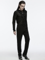 Black Gothic Retro 3D Buckle Minimalist Trousers for Men