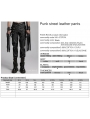 Black Gothic Punk Street Cross Buckle PU Leather Pants for Men