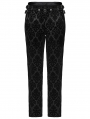 Black Gothic Gorgeous Palace Velvet Suit Pants for Men