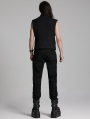 Black Gothic Punk Metal Eyelet Handsome Pants for Men