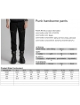 Black Gothic Punk Metal Eyelet Handsome Pants for Men