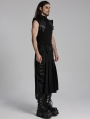 Black Gothic Punk Personality Men's Pleated Half Skirt