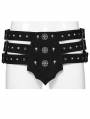 Black Gothic Punk Hollow Out Triple Row  Belt for Men