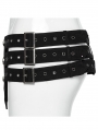 Black Gothic Punk Hollow Out Triple Row  Belt for Men