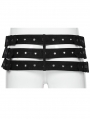 Black Gothic Punk Hollow Out Triple Row  Belt for Men