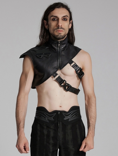 Black Gothic Cyberpunk Handsome Shoulder Armor for Men