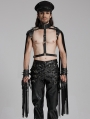 Black Gothic Handsome Punk Tassel Shoulder Armor for Men