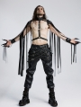 Black Gothic Handsome Punk Tassel Shoulder Armor for Men