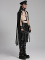 Black Gothic Handsome Punk Tassel Shoulder Armor for Men