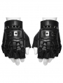 Black Gothic Cyber Punk Spike Armored Gloves for Men