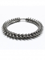 Silver Metal Apocalypse Punk Gothic Skeleton Neck Ring for Men