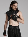 Black Gothic Cyberpunk Stud Armored Gloves for Men