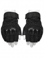 Black Gothic Cyberpunk Stud Armored Gloves for Men