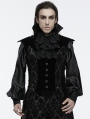 Black Gorgeous Gothic Embroidered Mesh Collar for Men