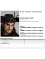 Black Gothic Punk Western Cowboy Hat for Men