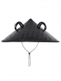 Black Gothic Punk Dark Sheep Horn Conical Hat for Men