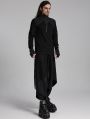 Black Gothic Techwear Style Long Sleeved Fitted T-Shirt for Men