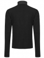 Black Gothic Techwear Style Long Sleeved Fitted T-Shirt for Men