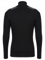 Black Gothic Cyber Punk Zipper Collar Long Sleeved T-Shirt for Men